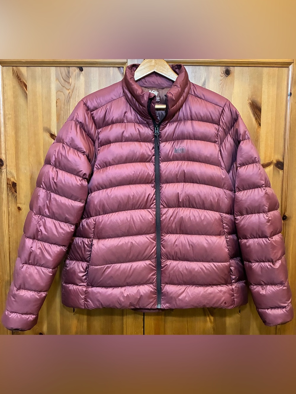 REI Co-Op 650 Down Puffer Jacket Packable Coat Burgundy Women's XL